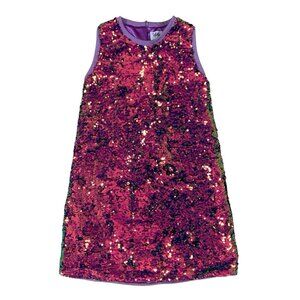 Lola And The Boys Sequin Dress 12 Youth Pink Purple Rainbow Glitter Party